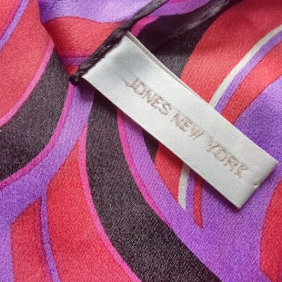 Jones New York Red/Purple Silk Scarf - Picture 2 of 4